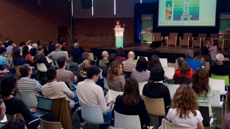 Primera jornada sobre resiliència climàtica, a l’auditori d’Amposta. Foto: Joan Revillas