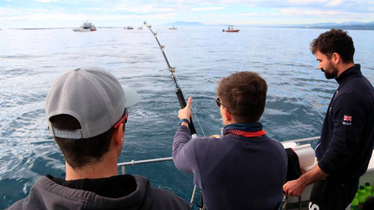 $!Un grup de pescardors recreatius intenten pescar els exemplars que es marcaran. Foto: ACN