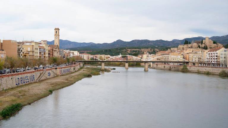 El río Ebre a su paso por la ciudad de Tortosa en una imagen reciente. Foto: Joan Revillas