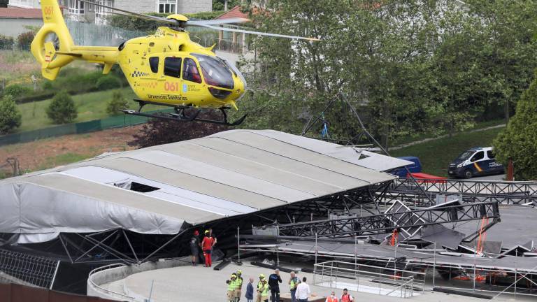 Una veintena de personas estaban trabajando en la zona cuando la estructura se ha venido abajo. Foto: EFE