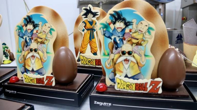 Son Goku, en una figura de xocolata. Foto: ACN