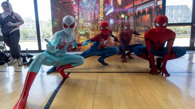 Personatges d’Spiderman durant el saló. Foto: J. Revillas