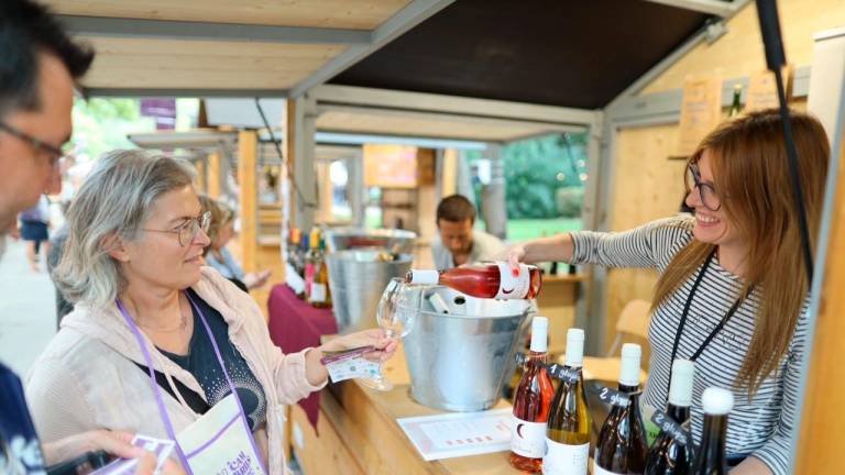 Hasta 35 bodegas ofrecen sus vinos a los visitantes que se acercan a probarlos. foto: Alba Mariné