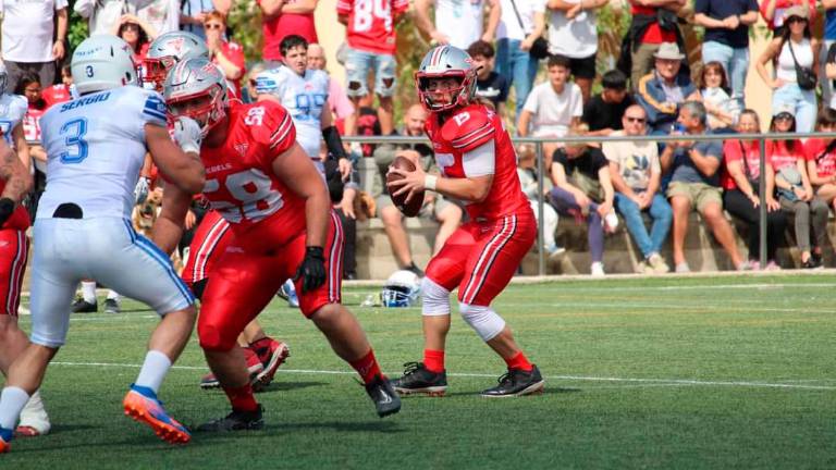 Chris McDaniel, quarterback de Riudoms Rebels en las semifinales ante Barcelona Búfals. Foto: Fermín de las Heras