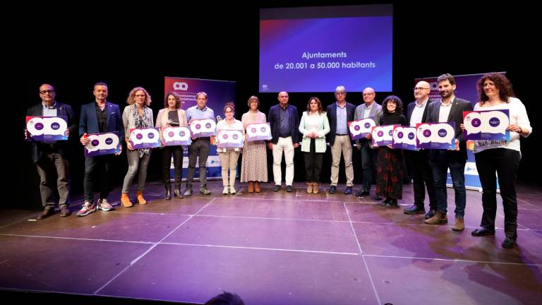 Reconeixemnts per part del Consorci de l’Administració Oberta de Catalunya (AOC) als municipis premiats. Foto: cedida