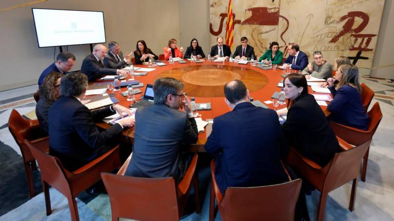La reunión del Consell Executiu de este martes en la que se ha aprobado la rebaja del IRPF. Foto: Rubén Moreno/Govern