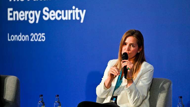 La vicepresidenta tercera y ministra para la Transición Ecológica, Sara Aagesen, en la Cumbre sobre el Futuro de la Seguridad Energética. Foto: EFE