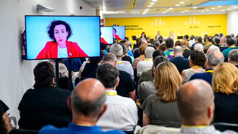 La secretària general d’ERC, Marta Rovira, intervenint a la reunió del Consell Nacional. Foto: ACN