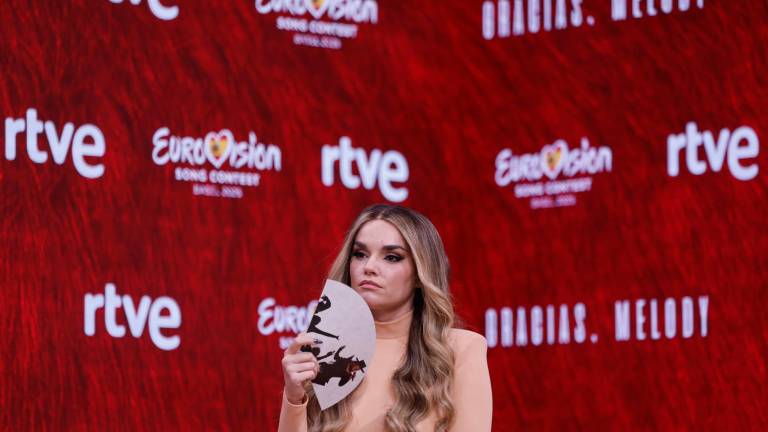 La cantante Melody durante una rueda de prensa tras su paso por Eurovisión. Foto: EFE