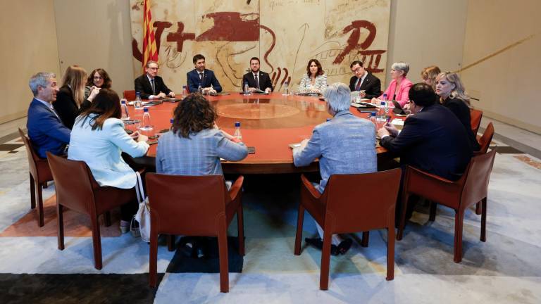 La la reunión extraordinaria de Govern de este lunes donde se debatió sobre el 25% de castellano en las escuelas. Foto: Efe