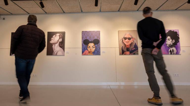 $!La muestra también reúne una selección de caricaturas, en digital y en acrílico, del artista de Ulldecona. Foto: Joan Revillas