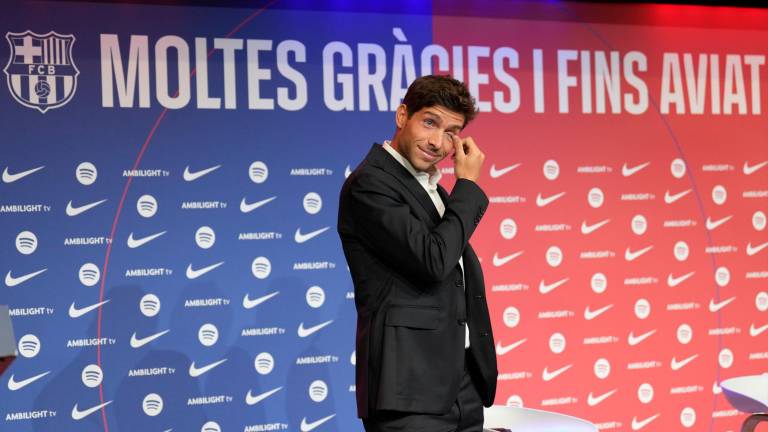 Sergi Roberto en su despedida del FC Barcelona. Foto: EFE