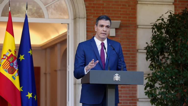 Pedro Sánchez durante una comparecencia realizada este pasado lunes. Foto: EFE