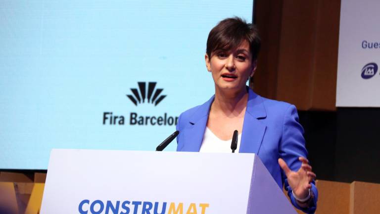 La ministra de Vivienda y Agenda Urbana, Isabel Rodríguez, en la inauguración del salón Construmat. Foto: ACN