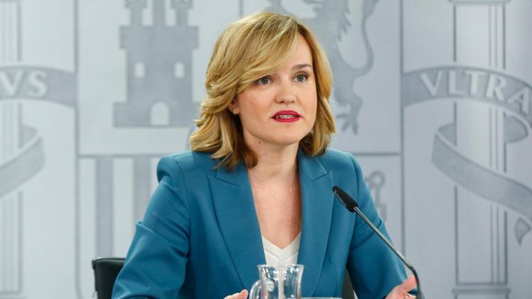 La portaveu del govern espanyol, Pilar Alegría, a la roda de premsa posterior al Consell de Ministres. FOTO: ACN