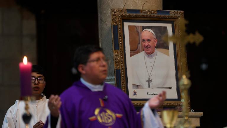 Una imagen del papa Francisco en un acto religioso de las últimas horas. Foto: EFE