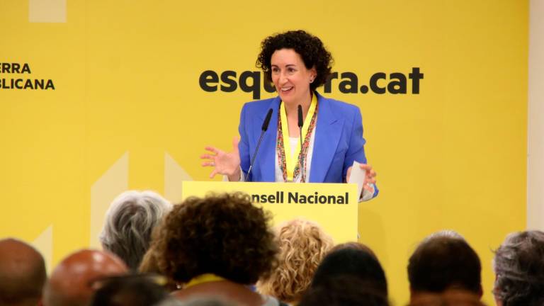 Marta Rovira, secretaria general de ERC en una rueda de prensa este viernes. Foto: Bernat Vilaró/ACN