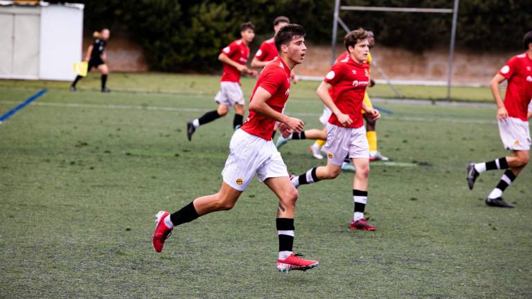 Ot Agné en un partido con el Juvenil A del Nàstic frente al Girona esta temporada. foto: àngel ullate