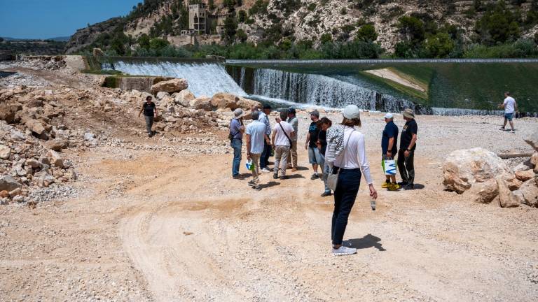 Tècnics europeus visitant la rampa de peixos de Xerta per conèixer el projecte. Foto: J. Revillas