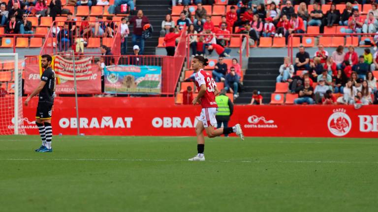 Agus Gutiérrez en el momento de su debut ante Unionistas. Foto: Nàstic