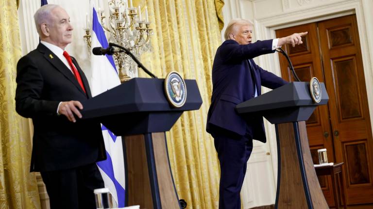 El primer ministro israelí, Benjamín Netanyahu junto al presidente estadounidense, Donald Trump. Foto: EFE