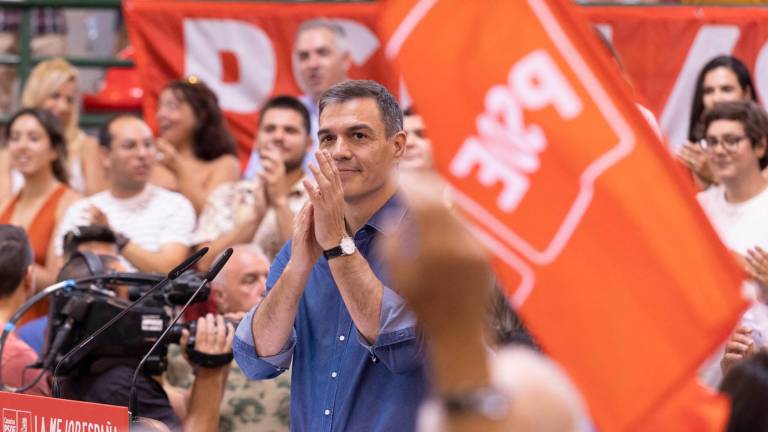 Pedro Sánchez, en un mitin. Foto: EFE