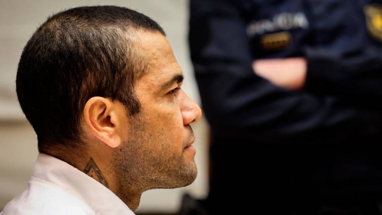 El futbolista Dani Alves momentos antes del inicio del juicio. Foto: Jordi Borràs/ACN