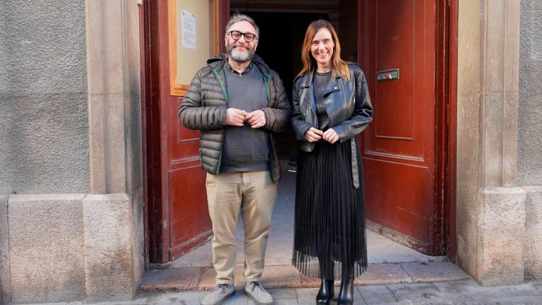 Sandra Guaita y Daniel Recasens, esta mañana durante la rueda de prensa sobre el futuro del Centre Catòlic. FOTO: Ayuntamiento de Reus