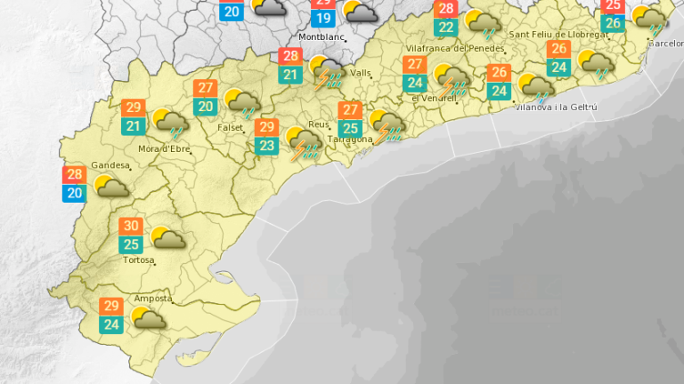 La previsió meteorològica a Tarragona per dijous, 28 de juliol