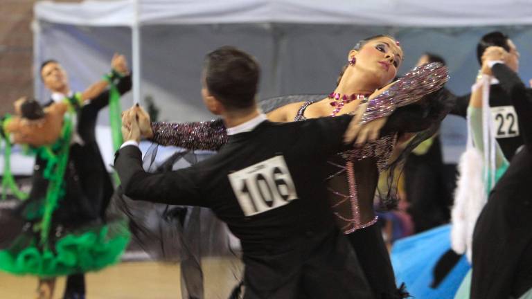 Una pareja de baile deportivo en una de las ediciones anteriores de la competición. Foto: Pere Ferré