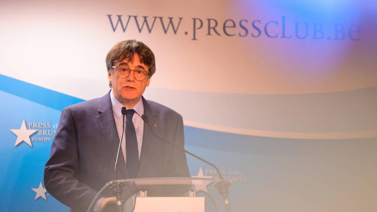 El acuerdo ha sido cerrado hoy por Carles Puigdemont en Bruselas. Foto: EFE/EPA/OLIVIER MATTHYS