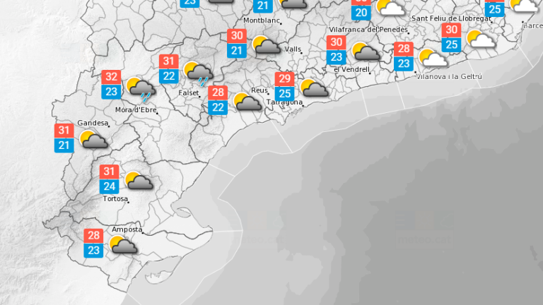 La previsió meteorològica a Tarragona per dissabte, 30 de juliol
