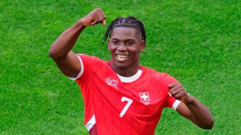 Embolo celebra el tercer gol de Suiza ante Hungría. Foto: EFE