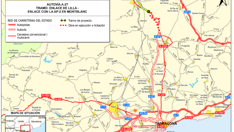 Adjudicada la redacción del proyecto del último tramo de la A-27, entre Lilla y la AP-2 en Montblanc