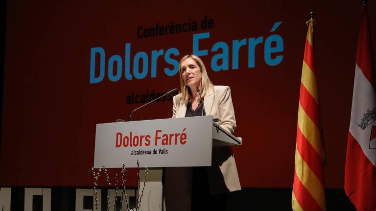 L’alcaldessa de Valls durant el discurs que va fer. Foto: Pere Ferré