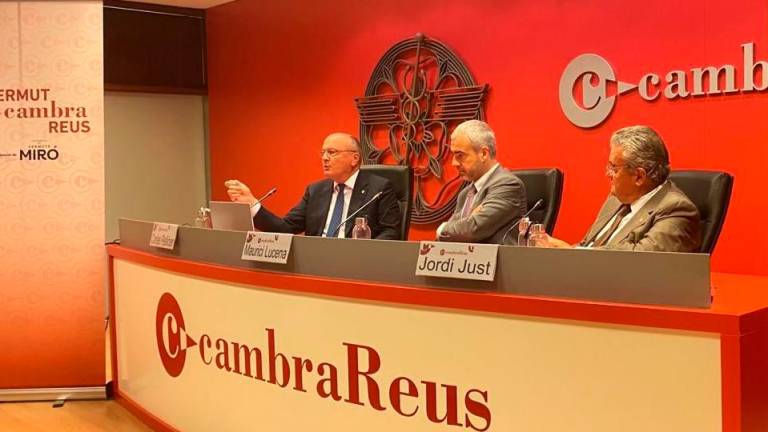 El alcalde Carles Pellicer, Mauricio Lucena y el presidente de la Cambra, Jordi Just. FOTO: Aj. Reus