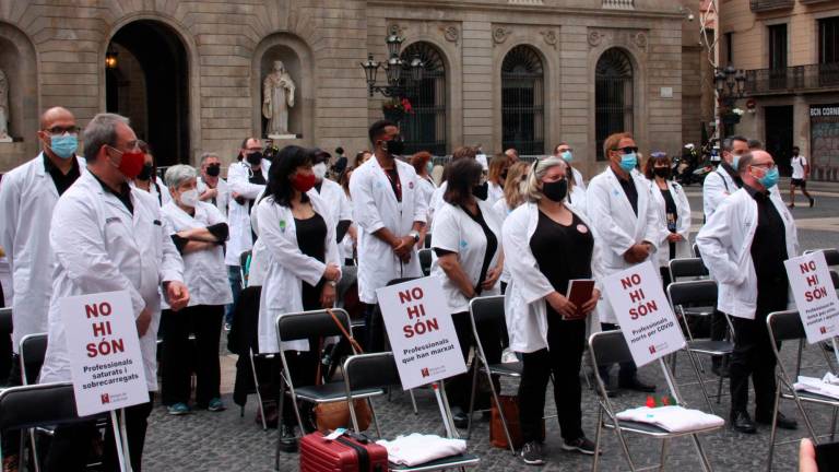 Imagen de una de las protestas organizadas por Metges de Catalunya para pedir mejoras laborales de los facultativos. Foto: ACN