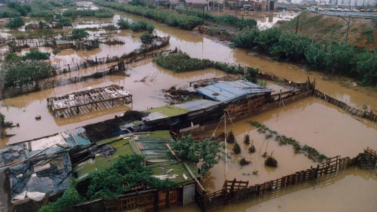 Aspecte que oferia la llera del Francolí el 12 d’octubre de 1994. Foto: Lluís Milián/Arxiu DT