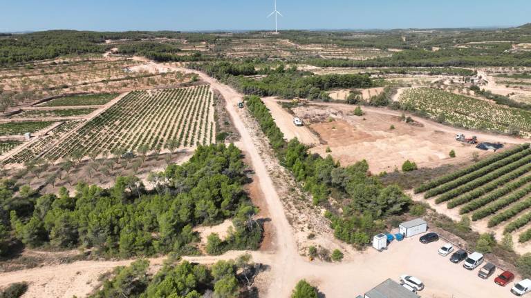 El nuevo parque eólico de Tres Termes se construye en los municipios de Batea y Vilalba dels Arcs, en Tarragona. FOTO: Cedida