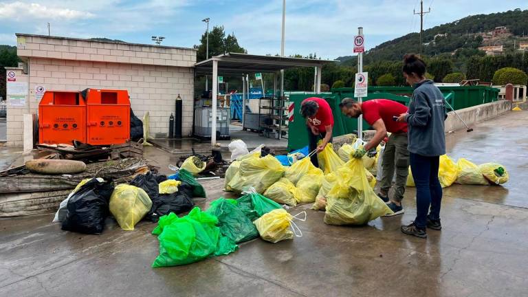 Quan es va acabar van separar tots els residus recollits en els diferents contenidors. foto: cedida