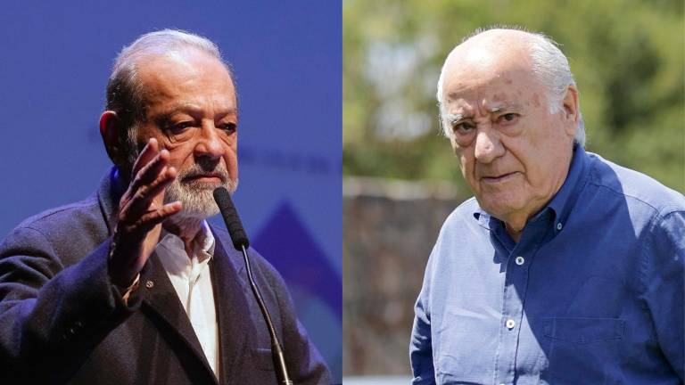 El empresario mexicano Carlos Slim (izquierda) y al fundador de Inditex, Amancio Ortega. Foto: EFE