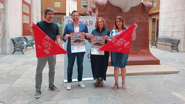 Albert Soley, Rubén Viñuales, Núria Vilanova i Cecilia Mangini durant la presentació de la Marató. FOTO: DT