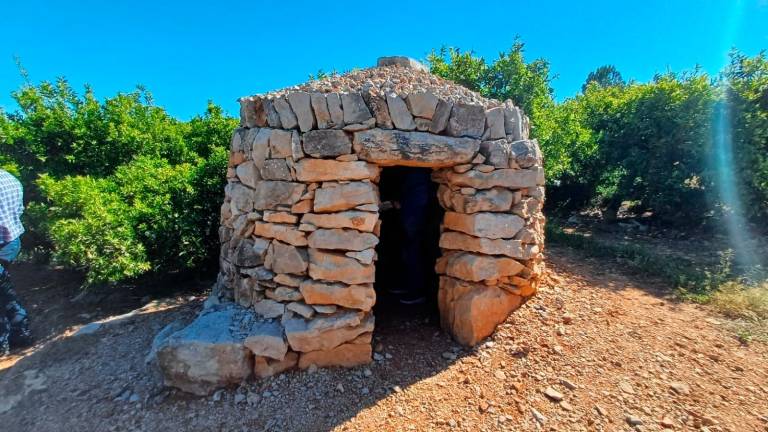 Una barraca de pedra en sec, al terme municipal de Freginals, al Montsià. Foto: Taula del Sénia