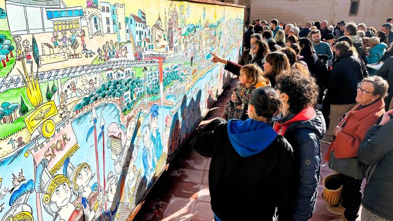 La obra, de 10x2 metros, recrea elementos distintivos del municipio. Foto: cedida