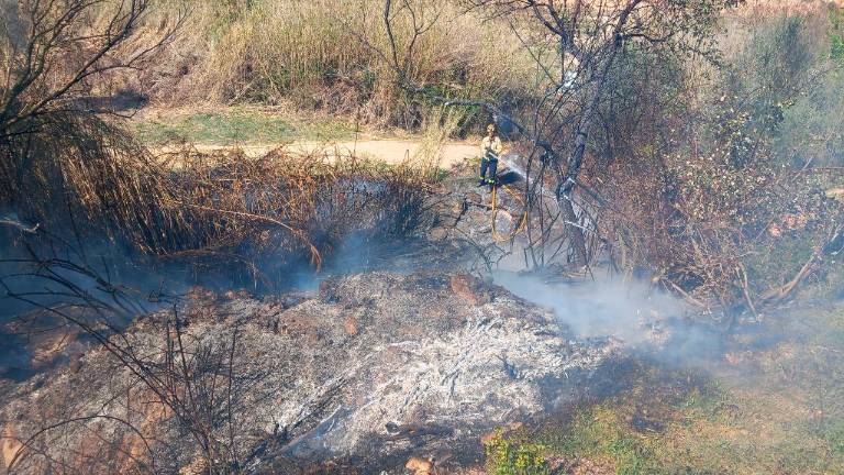 Imagen del incendio en Vinebre. Foto: Bombers