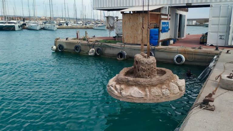 Uno de los biotopos que se instalaron en el puerto de Torredembarra, para sustituir a los muros de hormigón. Foto: cedida