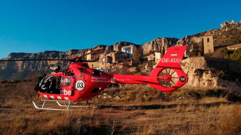 El helicóptero de los Bombers para rescate de montaña. Foto: Bombers