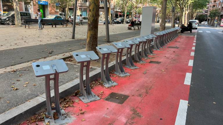 Una de las nuevas estaciones para la Ganxeta, que se ha instalado en el Passeig Prim. Foto: Alfredo González