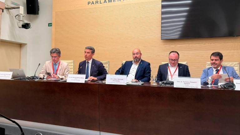 Los alcaldes en la Comissió Territorial del Parlament.
