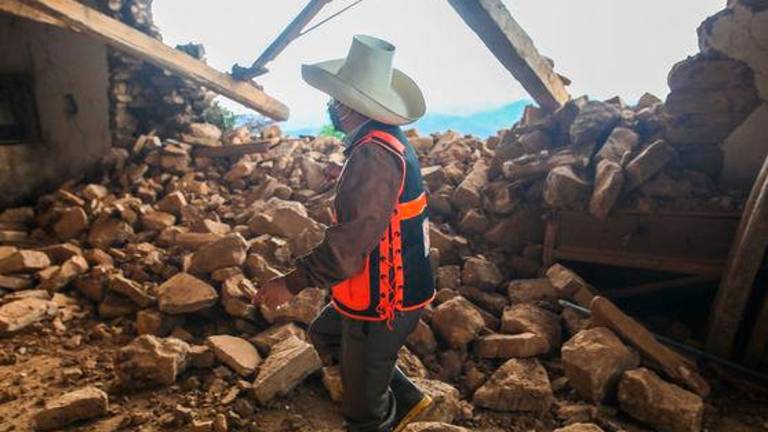 Destrozos que causó un terremoto en Perú en 2021. Foto: EFE